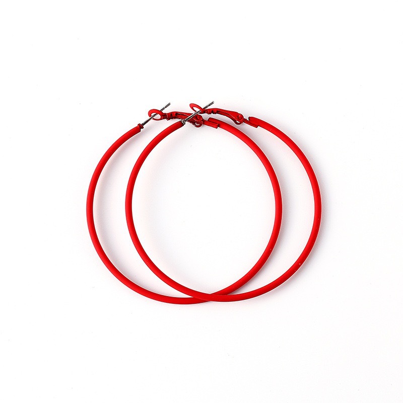 1 Pair Of Candy Colorful Hoop Earrings, Female Fashion Earrings, All-Match.