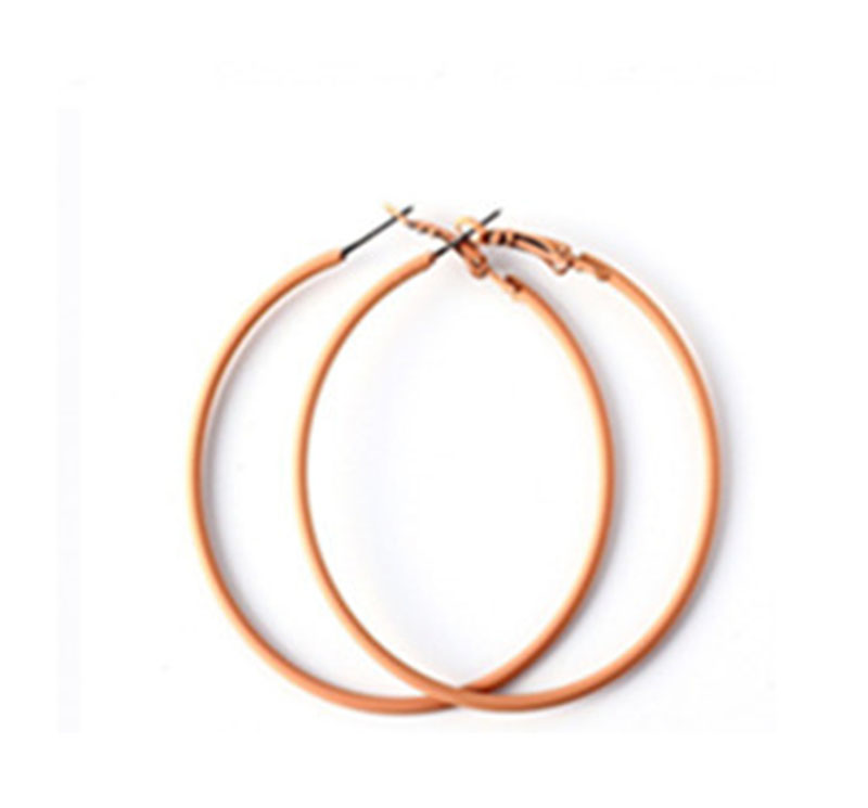 1 Pair Of Candy Colorful Hoop Earrings, Female Fashion Earrings, All-Match.