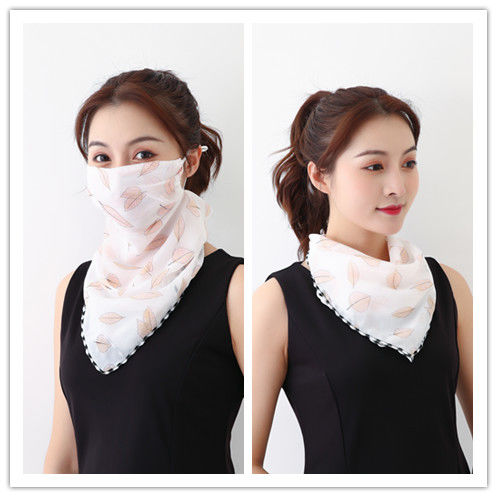 Spring And Summer Sunscreen Masks Neck Protection Ladies Chiffon Breathable Masks Small Silk Scarf