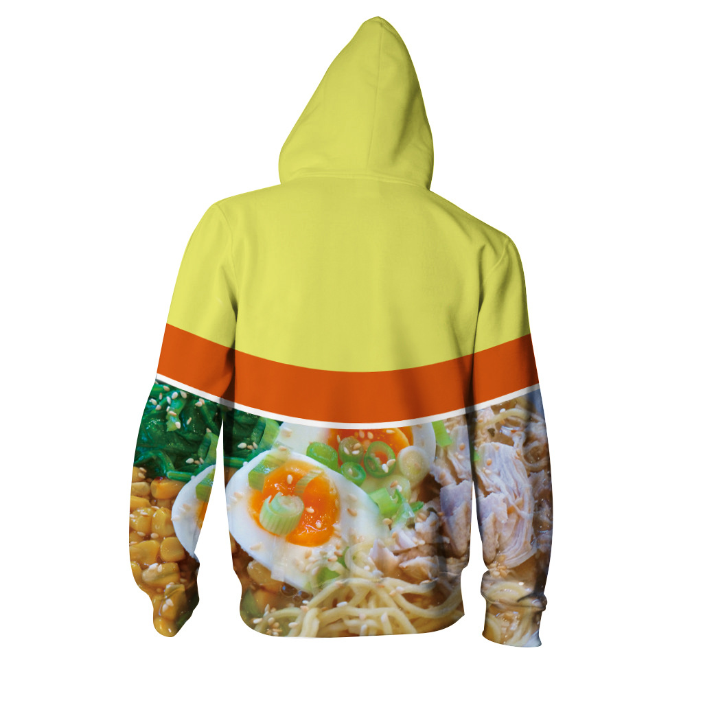 Explosive Chicken Ramen Digital Printing Fleece Zipper Hooded Sweatshirt Sports