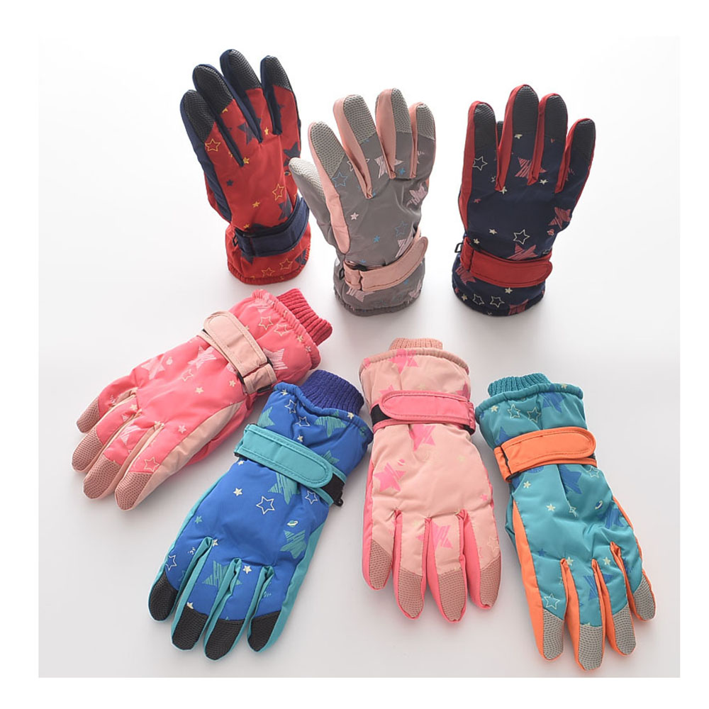 Children's Snow Gloves Winter Antifreeze Ski Waterproof Thicken Boys and Girls