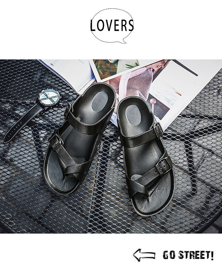 Men's Open Toe Slip On Fashion Casual Shoes Male Slippers Roman Beach Sandalies Plus Size 40-45