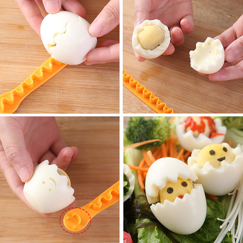 2 Pcs Fancy Cut Cooked Eggs Cutter Household Creative Tools flower shaper Kitchen accessories