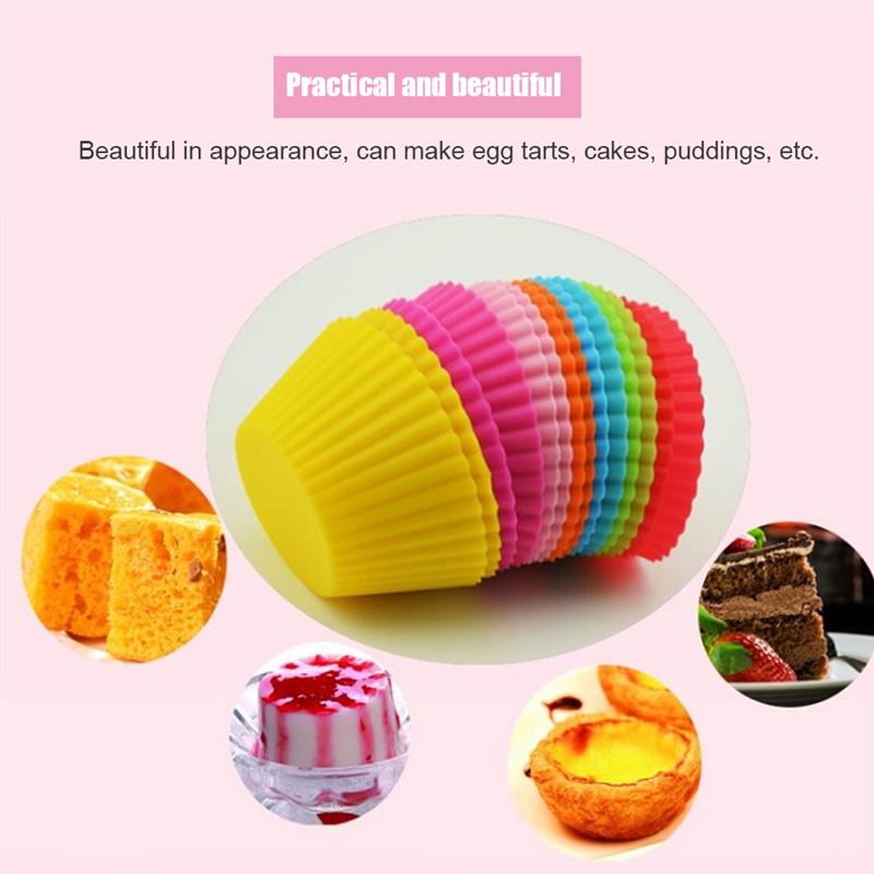 12Pcs/Set Tray Cake Mold Decorating Tools Baking Muffin Cup Case Silicone 3D DIY Cake Kitchen Tools