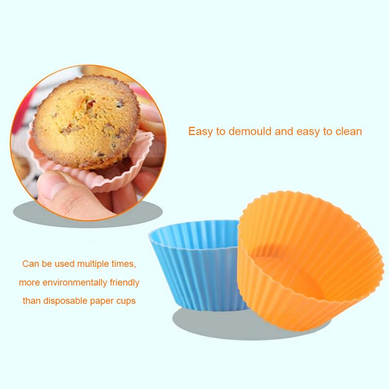 12Pcs/Set Tray Cake Mold Decorating Tools Baking Muffin Cup Case Silicone 3D DIY Cake Kitchen Tools