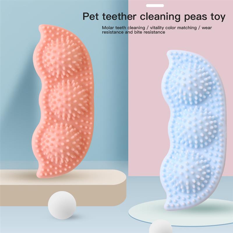 Pet Dog Cleaning Teeth Toys Pea Shaped No-Toxic Molar Stick Training Bite Resistant Chew Puzzle Toy