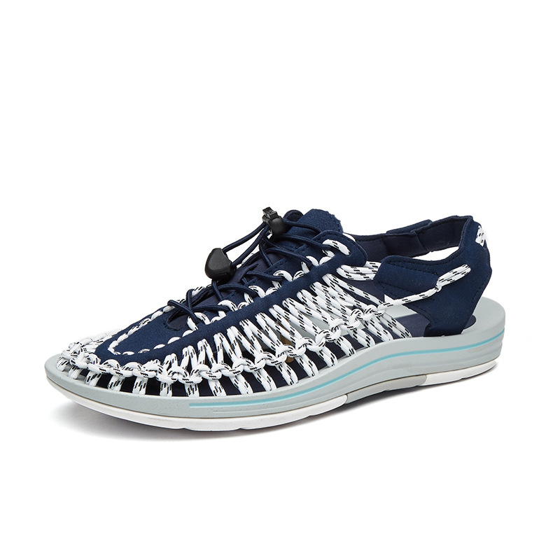 Sandals Men's Summer Soft-soled Beach Shoes Men's Hole Woven Couple Casual Sports Slippers