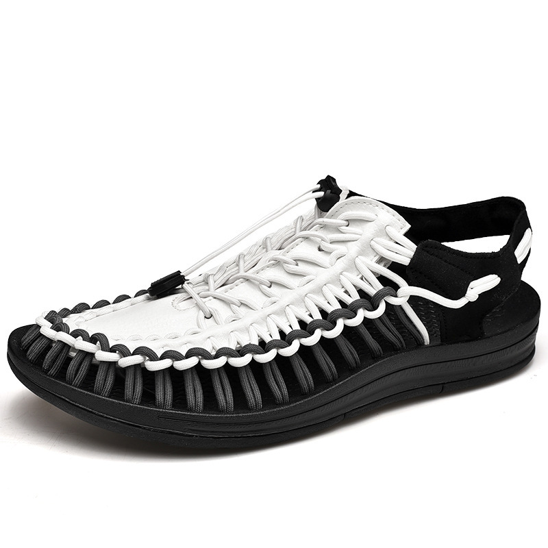 Sandals Men's Summer Soft-soled Beach Shoes Men's Hole Woven Couple Casual Sports Slippers