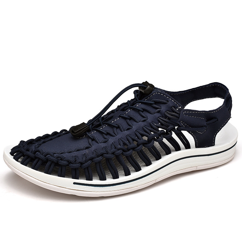 Sandals Men's Summer Soft-soled Beach Shoes Men's Hole Woven Couple Casual Sports Slippers