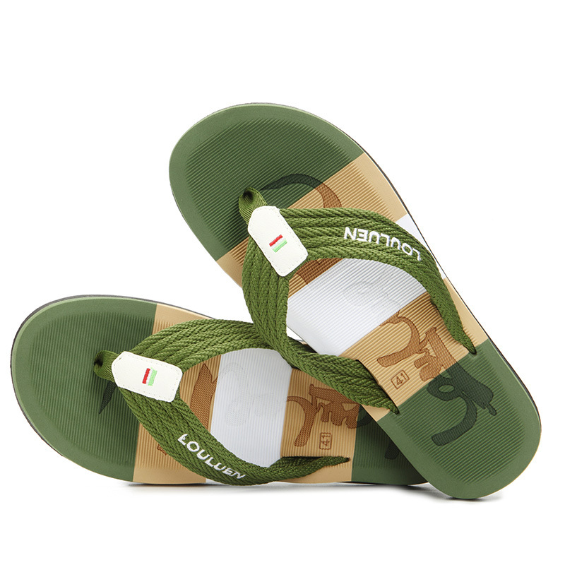 New Summer Flip Flops Beach Shoes Fashion Slippers Men's Trendy Outer Wear Clip Tow