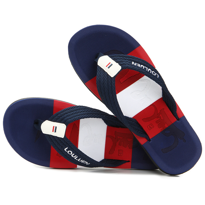 New Summer Flip Flops Beach Shoes Fashion Slippers Men's Trendy Outer Wear Clip Tow