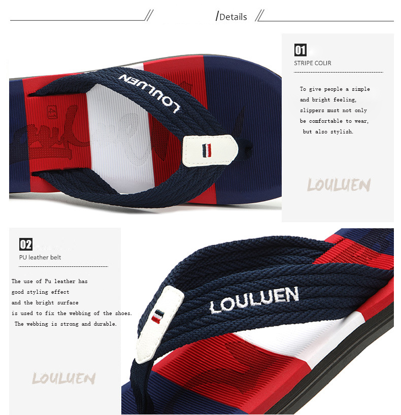 New Summer Flip Flops Beach Shoes Fashion Slippers Men's Trendy Outer Wear Clip Tow
