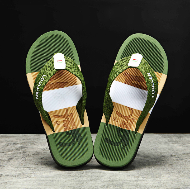 New Summer Flip Flops Beach Shoes Fashion Slippers Men's Trendy Outer Wear Clip Tow