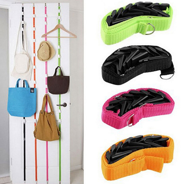 Newest Adjustable Door Back Rack Holder Hanger Hat Bag Coat Clothes Rack 8 Hooks