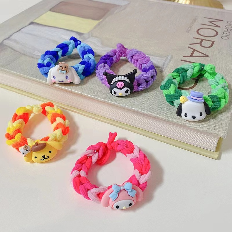 5pcs Random Diy Woven Hair Loop Hair Rope Tie Hair Bracelet Dual Use Couple Band High Beauty Hair Accessories Headband Female