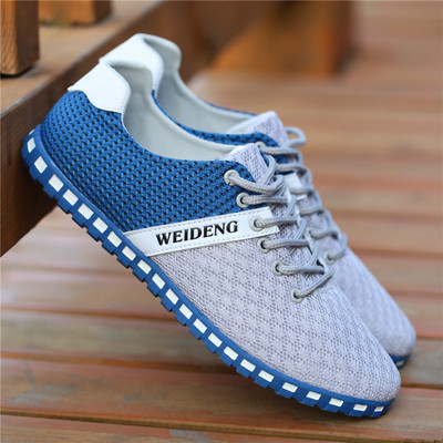Breathable mesh shoes men's hollow canvas shoes sports and leisure large size men's shoes