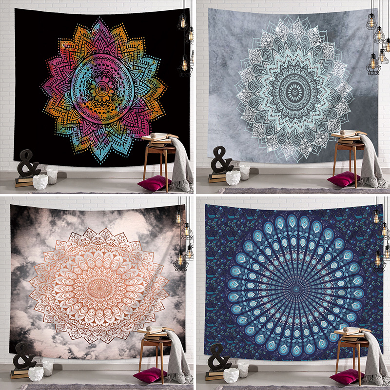 Mandala pattern decorative tapestry Home decoration cloth wall hanging beach towel sitting blanket