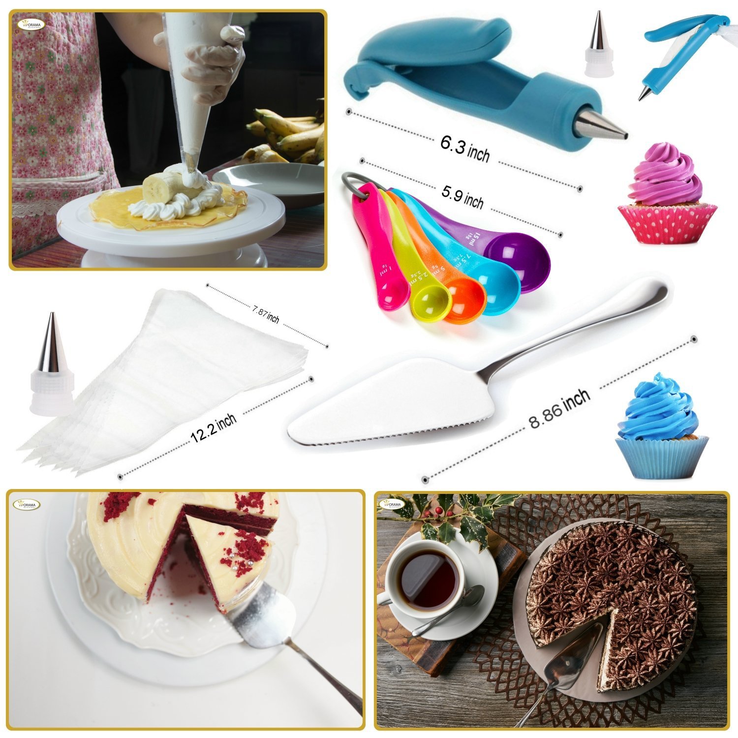 60 piece cake turntable set cake decorating table set baking tools DIY homemade cake