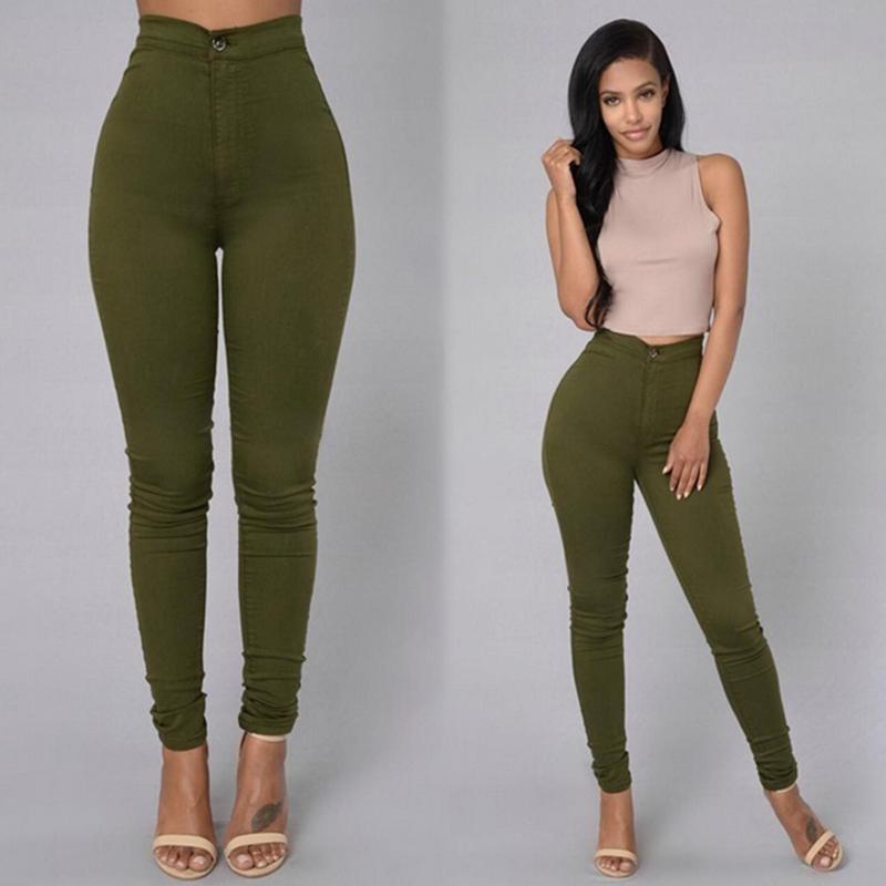 Women's high-waisted stretch leggings and tight pencil pants