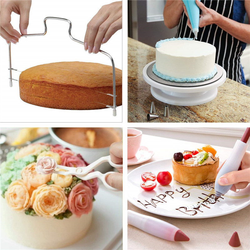 【 New Year】118 piece cake turntable set DIY decorating table kitchen tools