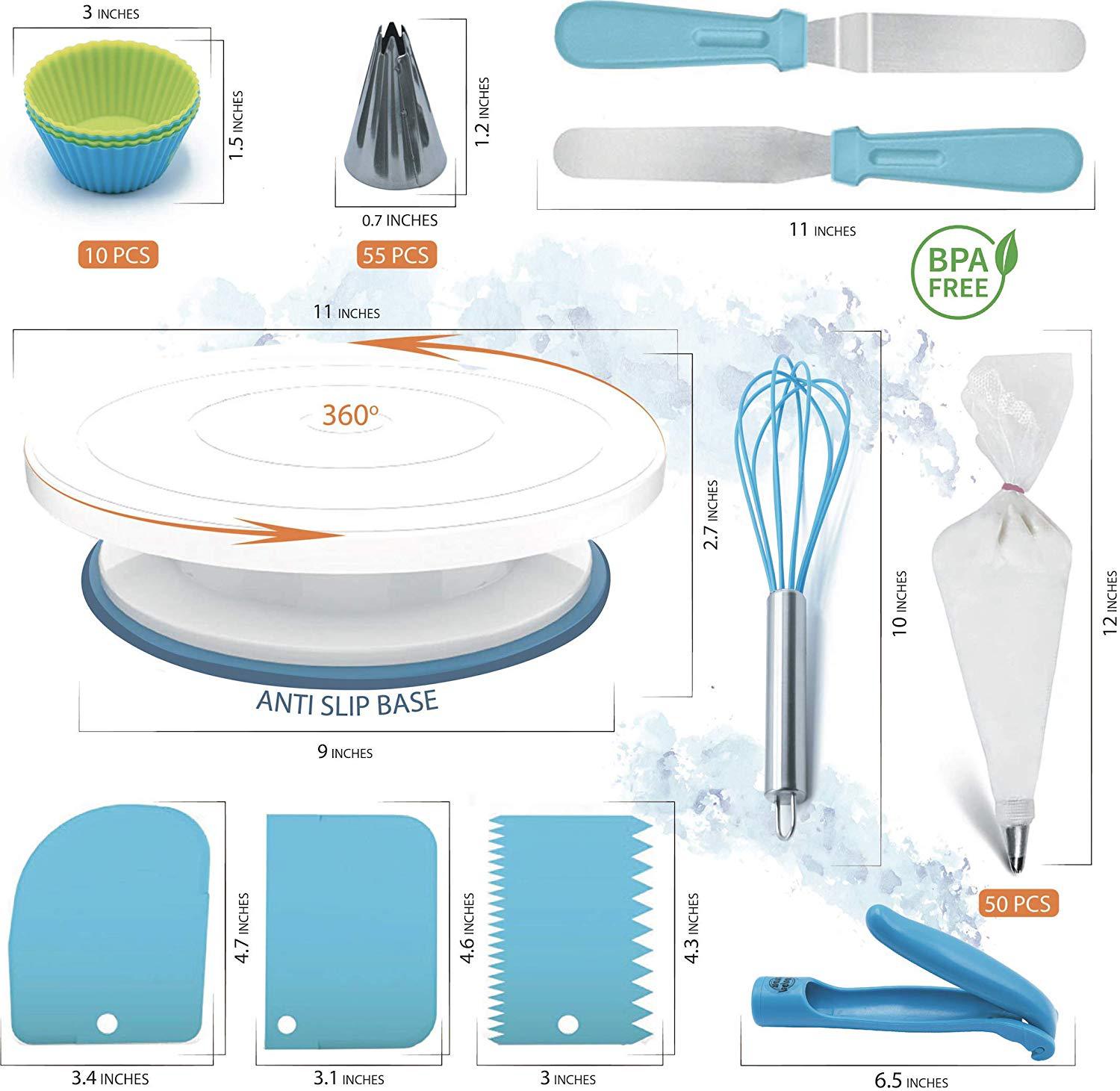 136-piece cake decorating table set cake turntable kitchen baking tools DIY homemade cake