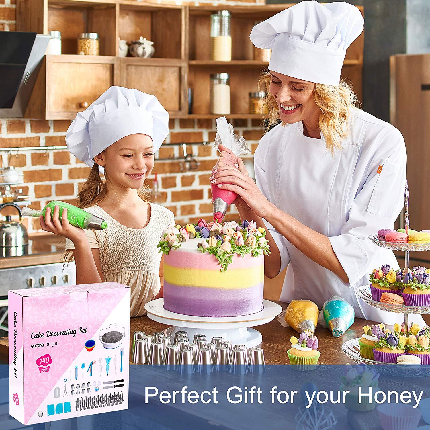Happy family 140 PCS/Set Multifunction Cake Turntable Set Cake Decorating Kitchen Tools