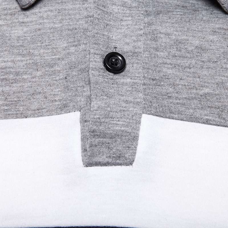 Men's long-sleeved T-shirt men's casual fake color matching fit men's POLO bottoming T-shirt