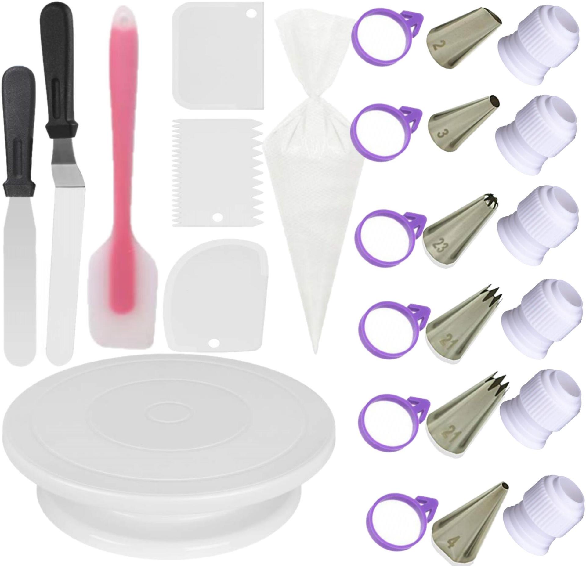 Cake Turntable Decorating Set 156Pcs,DIY Cake Turntable Set Cupcake Decoration Tools Kit