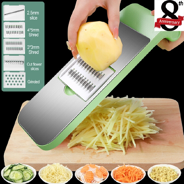 【 8th Anniversary】Vegetable Cutter Grater for Vegetables Slicers Shredders Multi Slicer Peeler Carrot Fruit 5 In 1 Kitchen Vegetable Cutting Tools