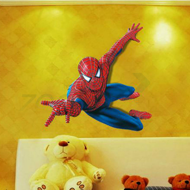 Superman Spiderman giant wall stickers adhesive for children room  Home Decor