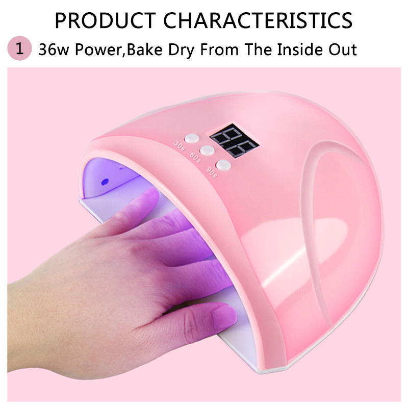 36W Nail Lamp UV LED Nail Lamp 12 Lights Gel Nail Curing Nail Dryer USB Cable Nail Light With Plug