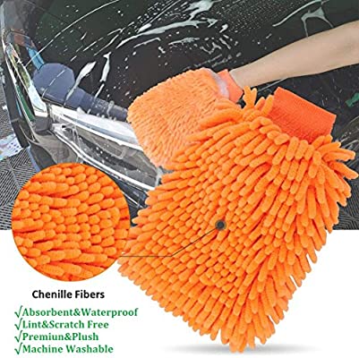 Double Sided Microfiber Washing Hand Gloves Car Window Dust Cleaning Glove Towel Kitchen Accessories