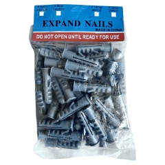 50pcs Expand Nails Plastic Wall Screws & Bolts Mounted Lag Screws Anchor Expansion Nails 10mm Size Hardware