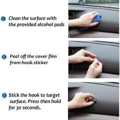 4-Pack Car Mini Convenient Hooks USB Cable Holder Auto Vehicle Dash Mount Hangers Truck Universal Consoles & Organizers