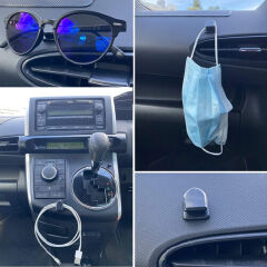 4-Pack Car Mini Convenient Hooks USB Cable Holder Auto Vehicle Dash Mount Hangers Truck Universal Consoles & Organizers