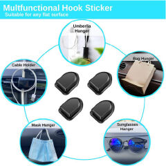 4-Pack Car Mini Convenient Hooks USB Cable Holder Auto Vehicle Dash Mount Hangers Truck Universal Consoles & Organizers