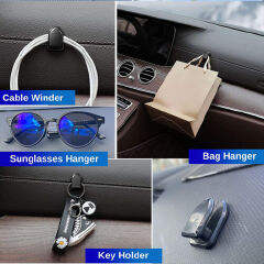 4-Pack Car Mini Convenient Hooks USB Cable Holder Auto Vehicle Dash Mount Hangers Truck Universal Consoles & Organizers