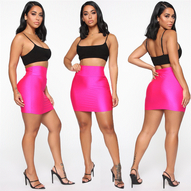 2021 High quality Women Sexy Pencil Mini Skirts Summer Ladies High Waist Stretchy Skirts Club Wear Casual Short Skirts
