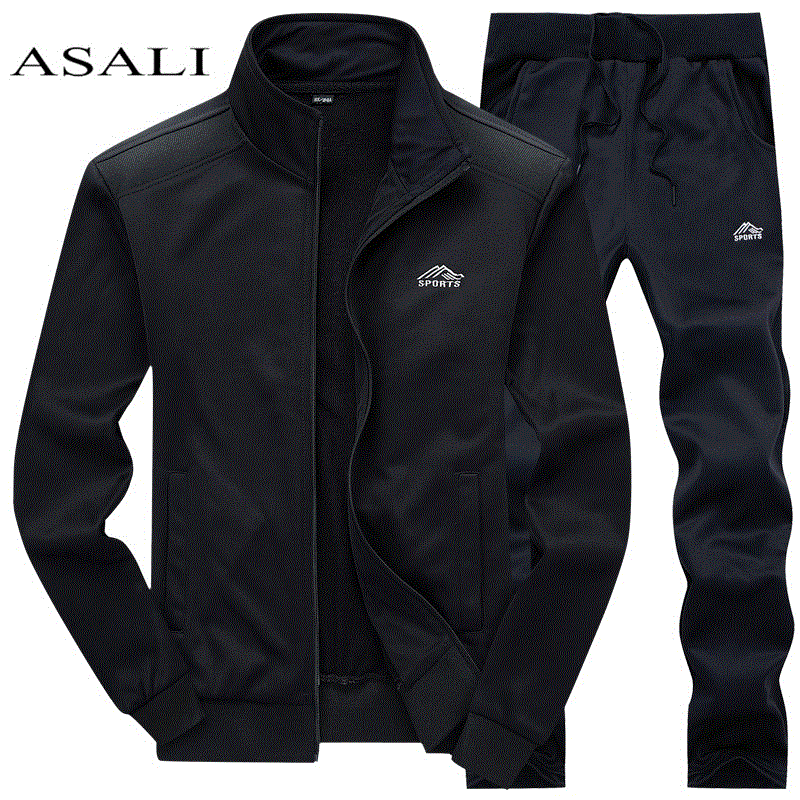 2021 High quality Tracksuits Men Polyester Sweatshirt Sporting Fleece Gyms Spring Jacket Pants Casual Men Sportswear