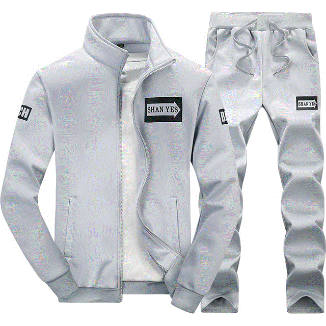 2021 High quality Tracksuits Men Polyester Sweatshirt Sporting Fleece Gyms Spring Jacket Pants Casual Men Sportswear