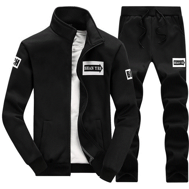 2021 High quality Tracksuits Men Polyester Sweatshirt Sporting Fleece Gyms Spring Jacket Pants Casual Men Sportswear