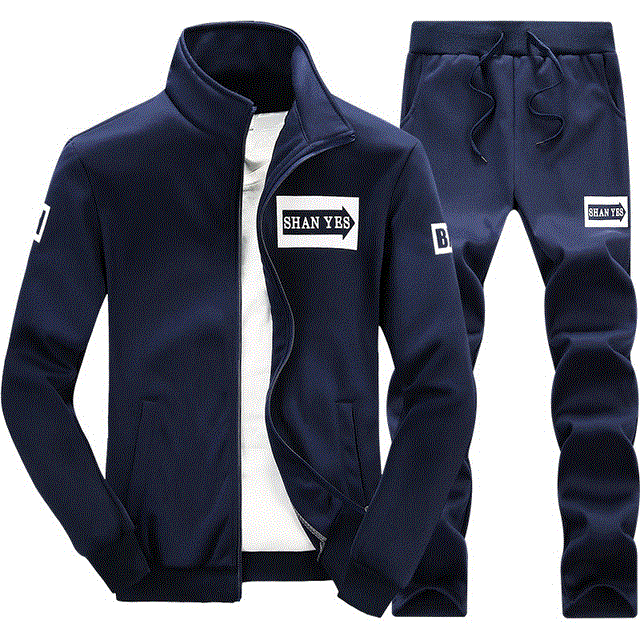 2021 High quality Tracksuits Men Polyester Sweatshirt Sporting Fleece Gyms Spring Jacket Pants Casual Men Sportswear