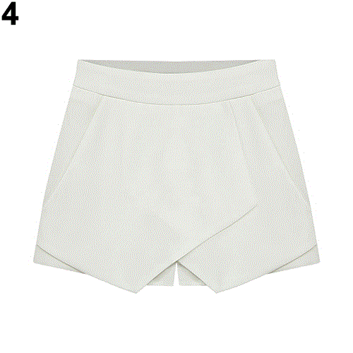 2021 High quality New Women Summer Sexy Casual Asymmetrical Front Candy Color Shorts Mini Skirt Stretch Bright Zipper