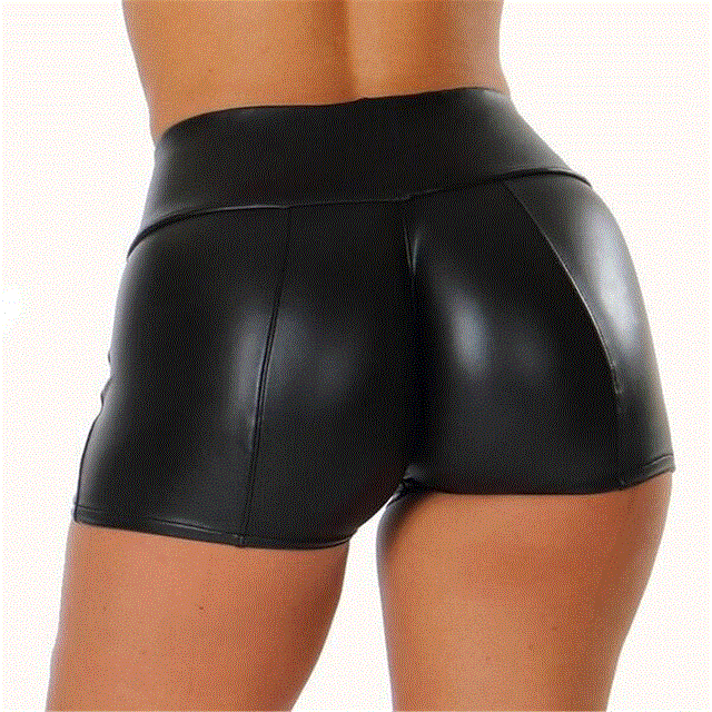 2021 High quality Pu Leer Hoge Taille Shorts Vrouwen Sexy Vrouwen Korte Broek Slanke Shorts Plus Size Hot Pants