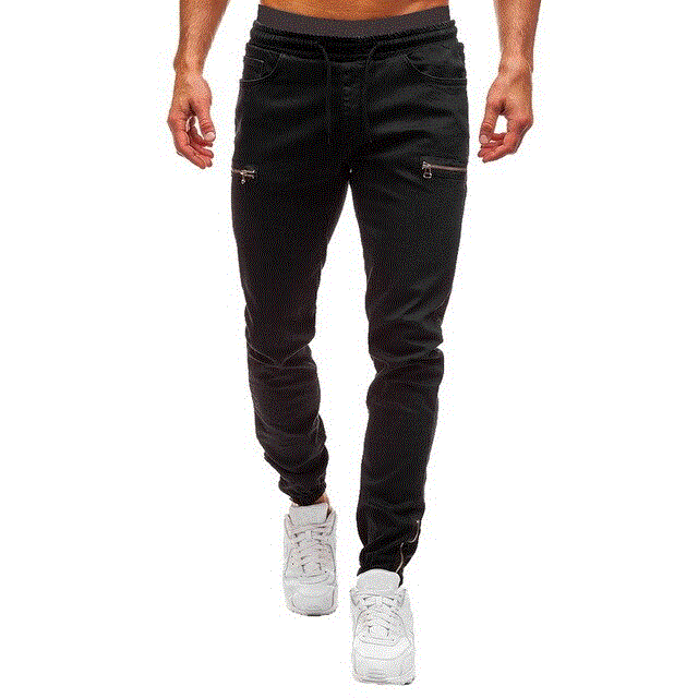 2021 High quality Biker Slim Fit Denim Men Multi-pocket Zipper Pencil Pants Casual Jeans Fashion Trousers