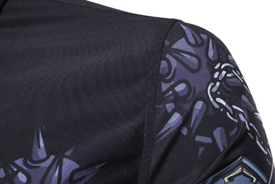 2021 High quality Printed Men Shirt Casual Nightclub Party Slim Fit Long Sleeve Mens Dress Shirts