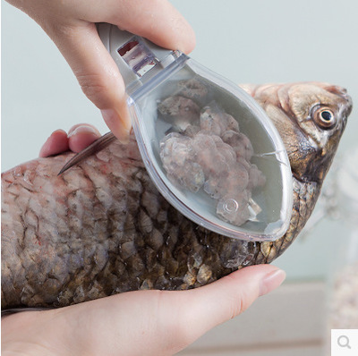 2021 High quality Easy To Clean Plastic Fish Scale Cleaning Tool Kitchen Fish Scale Manual Scraper Hangable