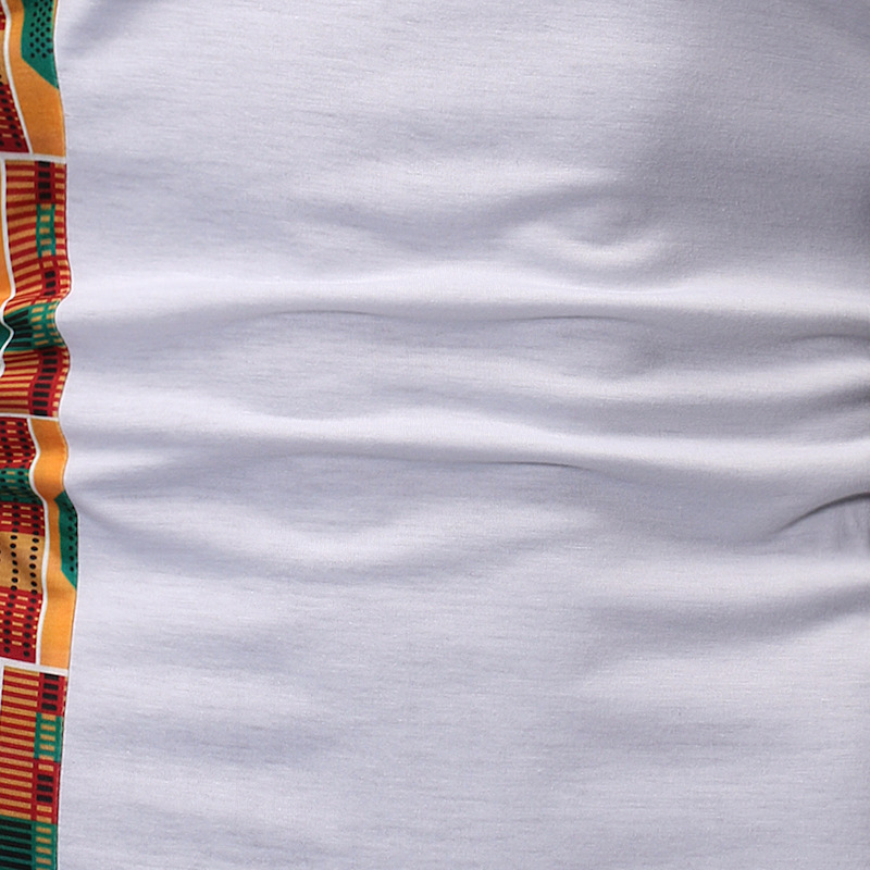 2021 High quality African Print  T-shirts Men Slim Fit O Neck Cotton Tshirts  Short Sleeve shirts
