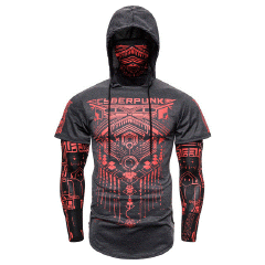 2021 High quality Mens Skull Mask Hoodies Sweatshirt Fake Two Pieces Men Punk Jogging Homme Elastic  Pullover