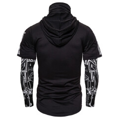 2021 High quality Mens Skull Mask Hoodies Sweatshirt Fake Two Pieces Men Punk Jogging Homme Elastic  Pullover
